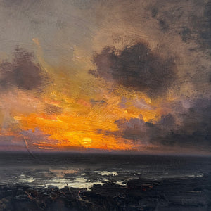 Sunset painting ‘Friday’ by Richard K Blades, Norfolk Artist