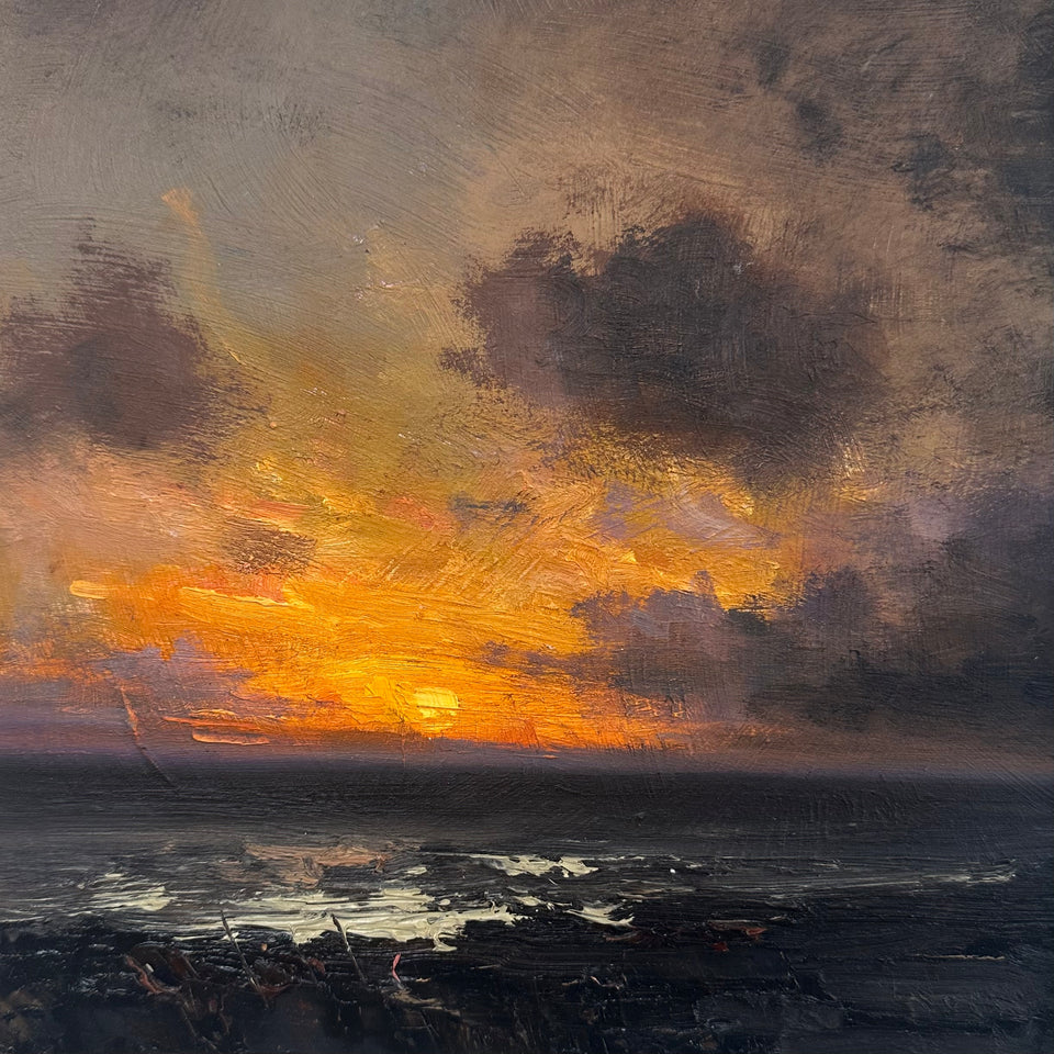 Sunset painting ‘Friday’ by Richard K Blades, Norfolk Artist