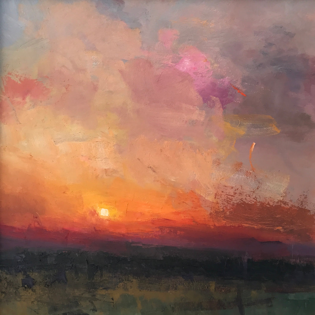 The sky was on fire 20”x 20”